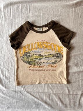Urban Outfitters Yellowstone Wyoming Raglan Graphic Tee